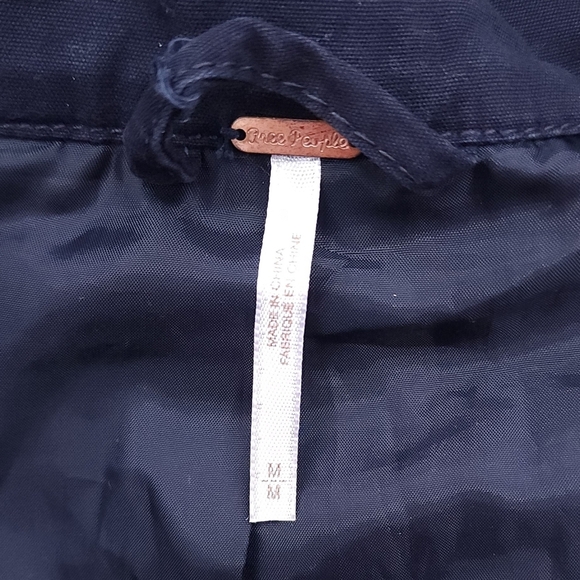 Free People Navy Embroidered Tribal Oversized Jacket Women's M Lagenlook Boho - Picture 6 of 10